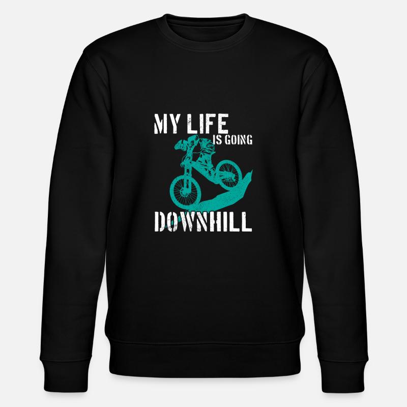 Mountain Bike MTB Downhill Gift - Stanley/Stella CHANGER Unisex Organic Sweatshirt - black