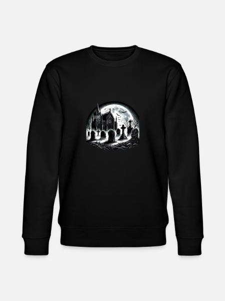Moonlit Gothic Graveyard: Eerie Night Scene - Stanley/Stella CHANGER Unisex Organic Sweatshirt - black