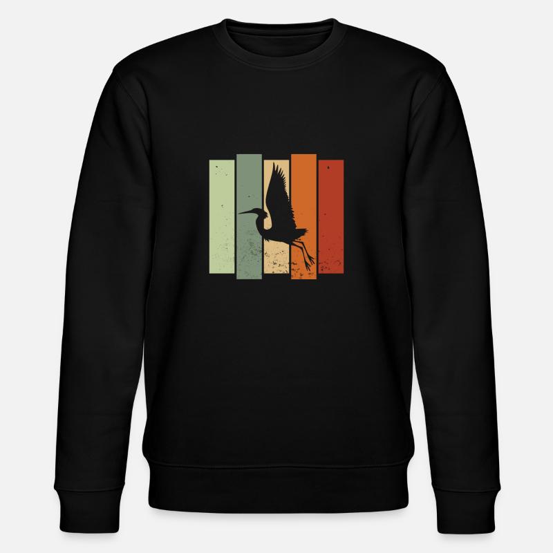 Heron Retro Birdwatching Bird Watcher - Sweat bio CHANGER Stanley/Stella Unisexe - noir