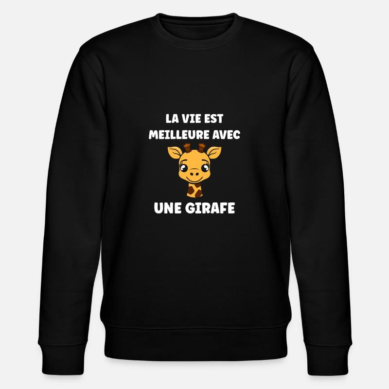 Humour petit bébé girafe - Sweat bio CHANGER Stanley/Stella Unisexe - noir