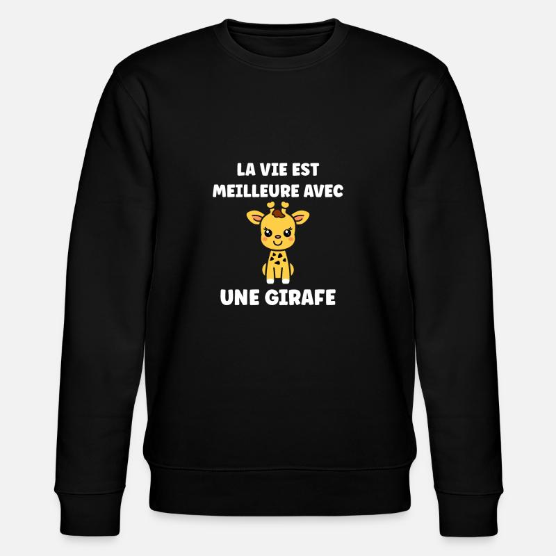 Humour petit bébé girafe - Sweat bio CHANGER Stanley/Stella Unisexe - noir