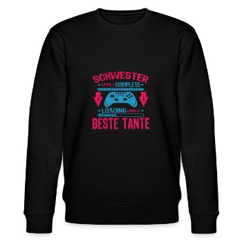 Schwester Level Complete Werdende Tante Loading - Stanley/Stella Unisex Bio-Sweatshirt CHANGER  - Schwarz - Vorne - Nik (191cm) & Marisol (170cm)
