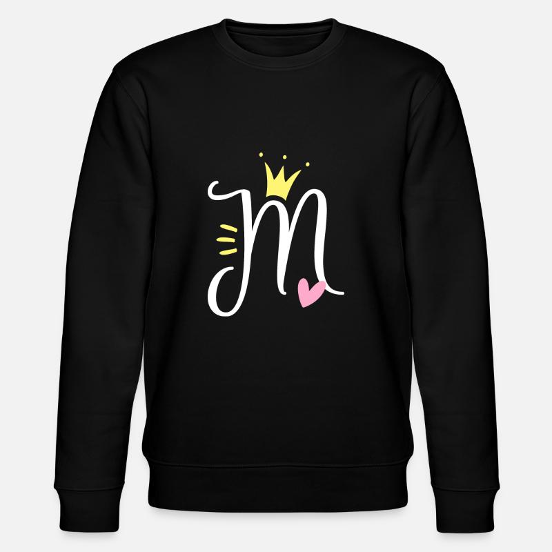 Buchstabe M Anfangsbuchstabe Krone - Stanley/Stella Unisex Bio-Sweatshirt CHANGER  - Schwarz