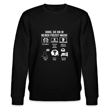 Pilz Pilze Pilzjäger Pilzsammler - Stanley/Stella Unisex Bio-Sweatshirt CHANGER  - Schwarz - Vorne - Nik (191cm) & Marisol (170cm)