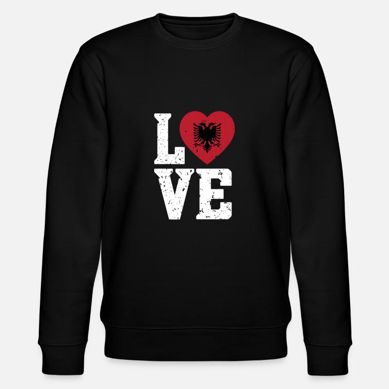 Albanian Flag Albanian Eagle Shqiponja - Stanley/Stella CHANGER Unisex Organic Sweatshirt - black