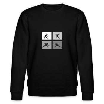 Fechten Game Gamer Fechterin Spiel Fechten Fechter - Stanley/Stella Unisex Bio-Sweatshirt CHANGER  - Schwarz - Vorne - Nik (191cm) & Marisol (170cm)