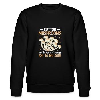 Pilze Geschenke- mushrooms- Pilze Geschenkidee - Stanley/Stella Unisex Bio-Sweatshirt CHANGER  - Schwarz - Vorne - Nik (191cm) & Marisol (170cm)