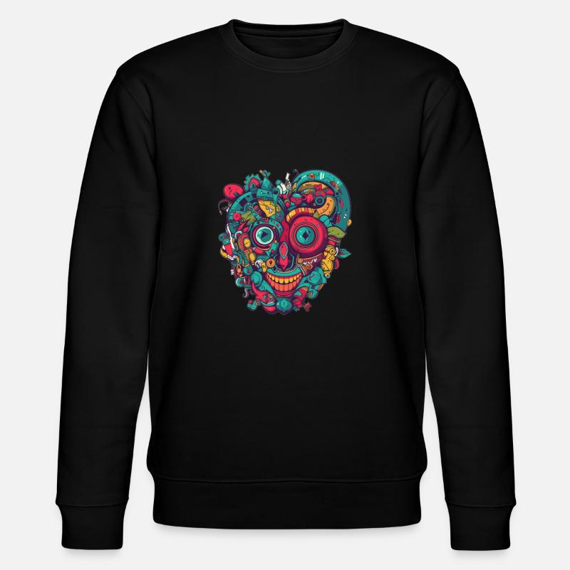 Herz Liebe - Stanley/Stella Unisex Bio-Sweatshirt CHANGER  - Schwarz