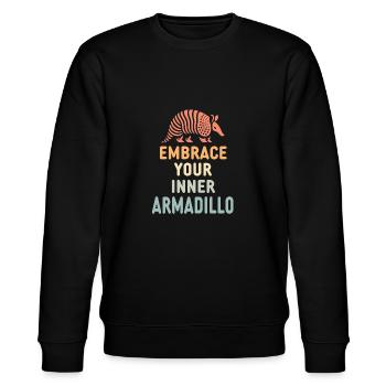 Armadillo Chlamyphoridae Enthusiast Exclusive - Stanley/Stella CHANGER Unisex Organic Sweatshirt - black - Front - Nik (191cm) & Marisol (170cm)