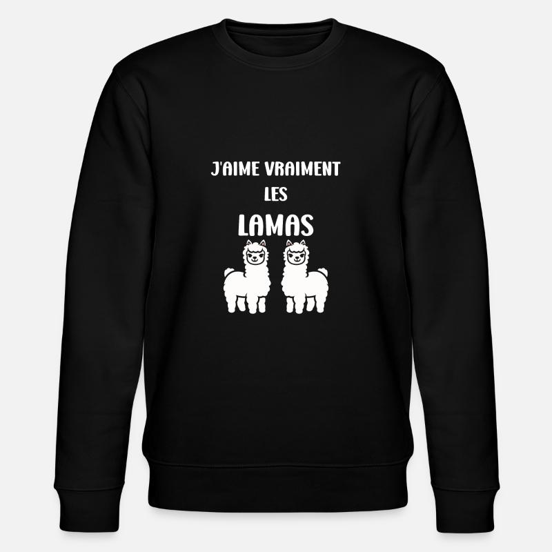 Humour mignon petit lama - Sweat bio CHANGER Stanley/Stella Unisexe - noir