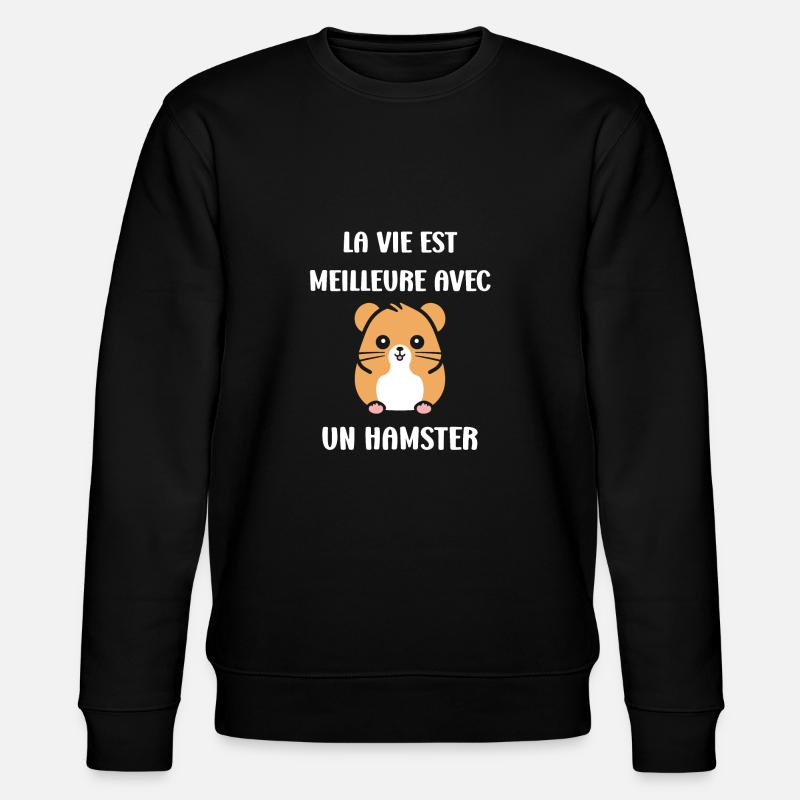Mignon Humour petit hamster - Sweat bio CHANGER Stanley/Stella Unisexe - noir