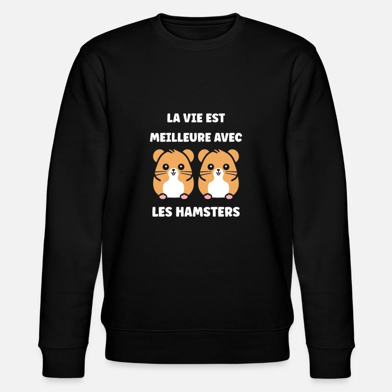 Mignon Humour petit hamster - Sweat bio CHANGER Stanley/Stella Unisexe - noir