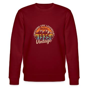 Legendär 89. Geburtstag 1935 - Stanley/Stella Unisex Bio-Sweatshirt CHANGER  - Burgunderrot - Vorne - Nik (191cm) & Marisol (170cm)