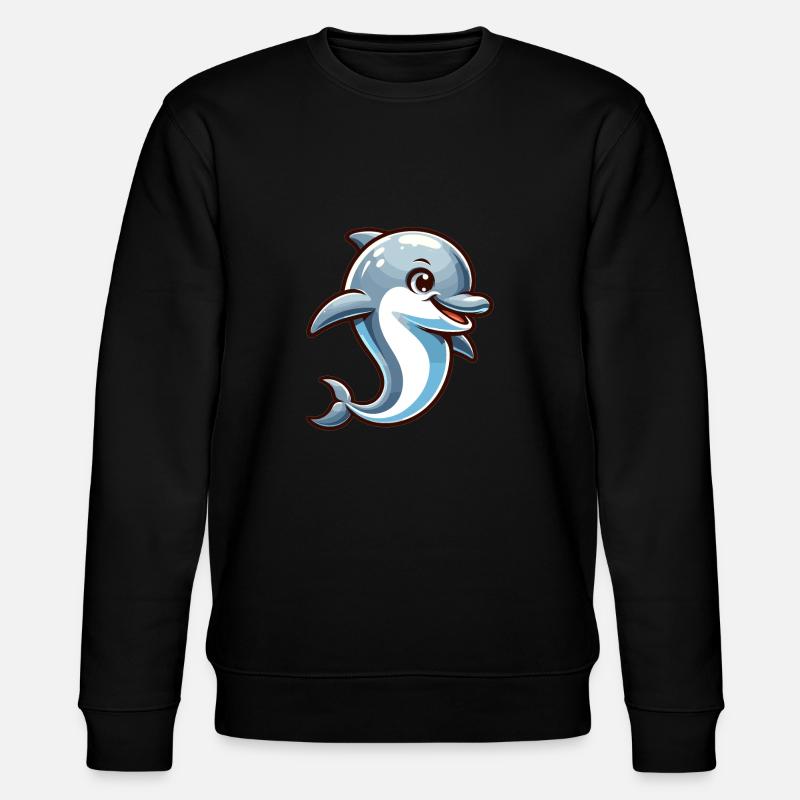 Delfin Kawaii - Stanley/Stella Unisex Bio-Sweatshirt CHANGER  - Schwarz