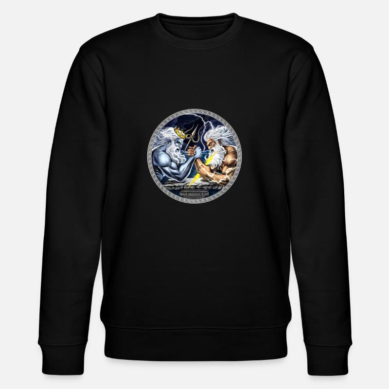 Zeus vs Poseidon Arm Wrestling - Stanley/Stella CHANGER Unisex Organic Sweatshirt - black