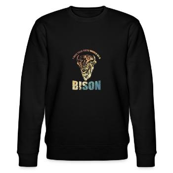 I was told there would be a Bison - Stanley/Stella Unisex Bio-Sweatshirt CHANGER  - Schwarz - Vorne - Nik (191cm) & Marisol (170cm)