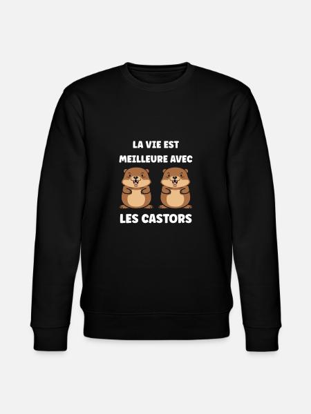 Humour petit castor - Sweat bio CHANGER Stanley/Stella Unisexe - noir