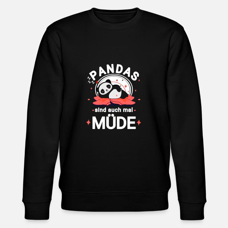 Müder Panda - Stanley/Stella Unisex Bio-Sweatshirt CHANGER  - Schwarz