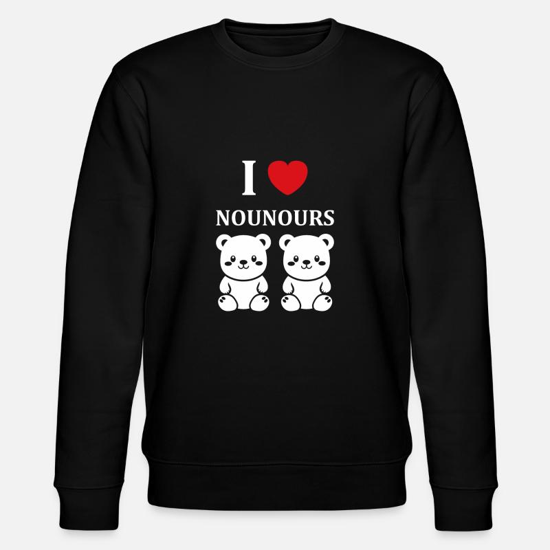 Ours en peluche petit nounours - Sweat bio CHANGER Stanley/Stella Unisexe - noir