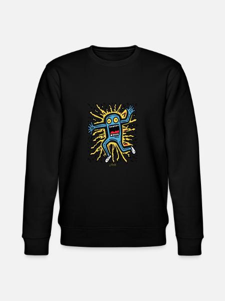 Playful Pop Art: Crazy Cartoon - Stanley/Stella CHANGER Unisex Organic Sweatshirt - black