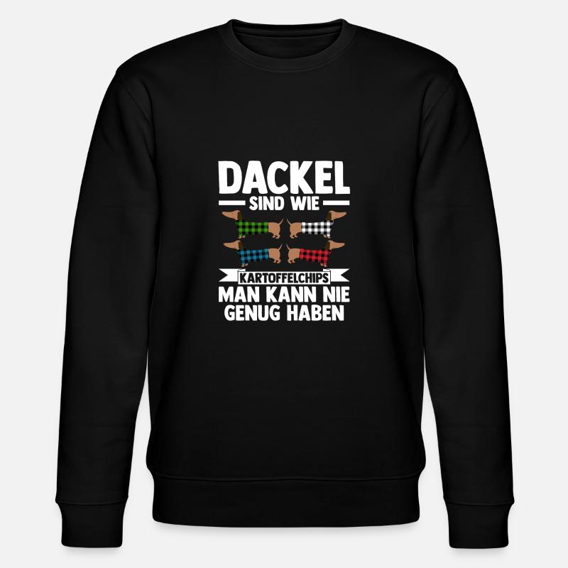Hund Dachshund Dackel - Stanley/Stella Unisex Bio-Sweatshirt CHANGER  - Schwarz