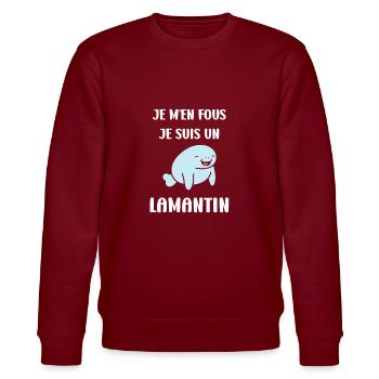 Drôle bébé minimaliste simple petit lamantin - Sweat bio CHANGER Stanley/Stella Unisexe - bordeaux - Devant - Nik (191cm) & Marisol (170cm)