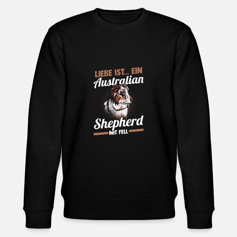 Australian Shepherd Hund Aussie - Stanley/Stella Unisex Bio-Sweatshirt CHANGER  - Schwarz