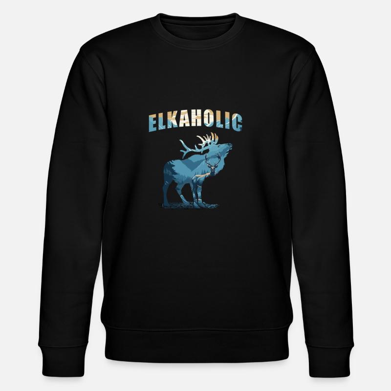 Chasse à l’élan Chasseurs Elkaholic - Sweat bio CHANGER Stanley/Stella Unisexe - noir