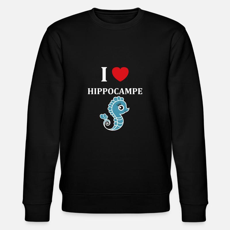 Humour petit Hippocampe - Sweat bio CHANGER Stanley/Stella Unisexe - noir