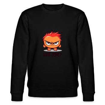 Little troublemaker, do you want something? - Stanley/Stella CHANGER Unisex Organic Sweatshirt - black - Front - Nik (191cm) & Marisol (170cm)