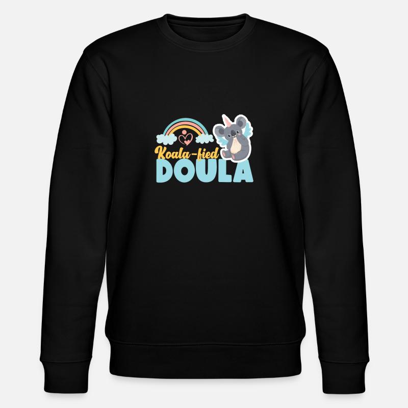 Doula Birth Worker Koala - Stanley/Stella Unisex Bio-Sweatshirt CHANGER  - Schwarz