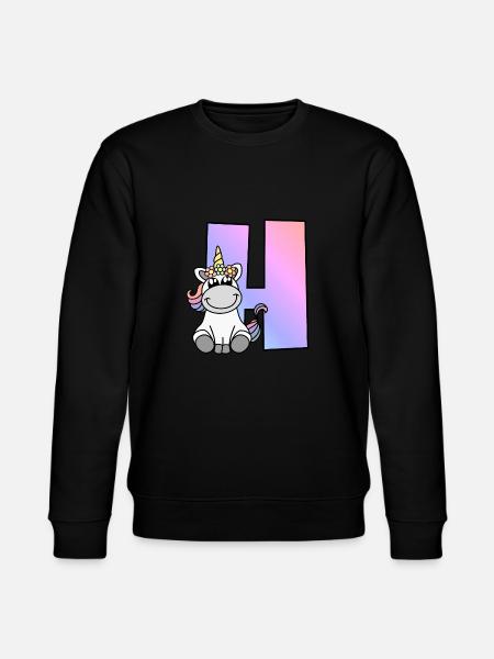 Einhorn Buchstabe H - Stanley/Stella Unisex Bio-Sweatshirt CHANGER - Schwarz