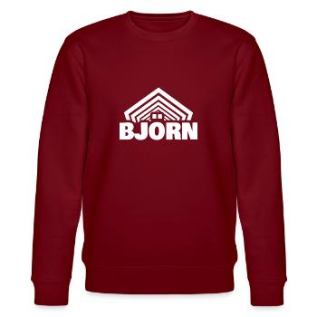 Vorname Björn - Stanley/Stella Unisex Bio-Sweatshirt CHANGER  - Burgunderrot - Vorne - Nik (191cm) & Marisol (170cm)