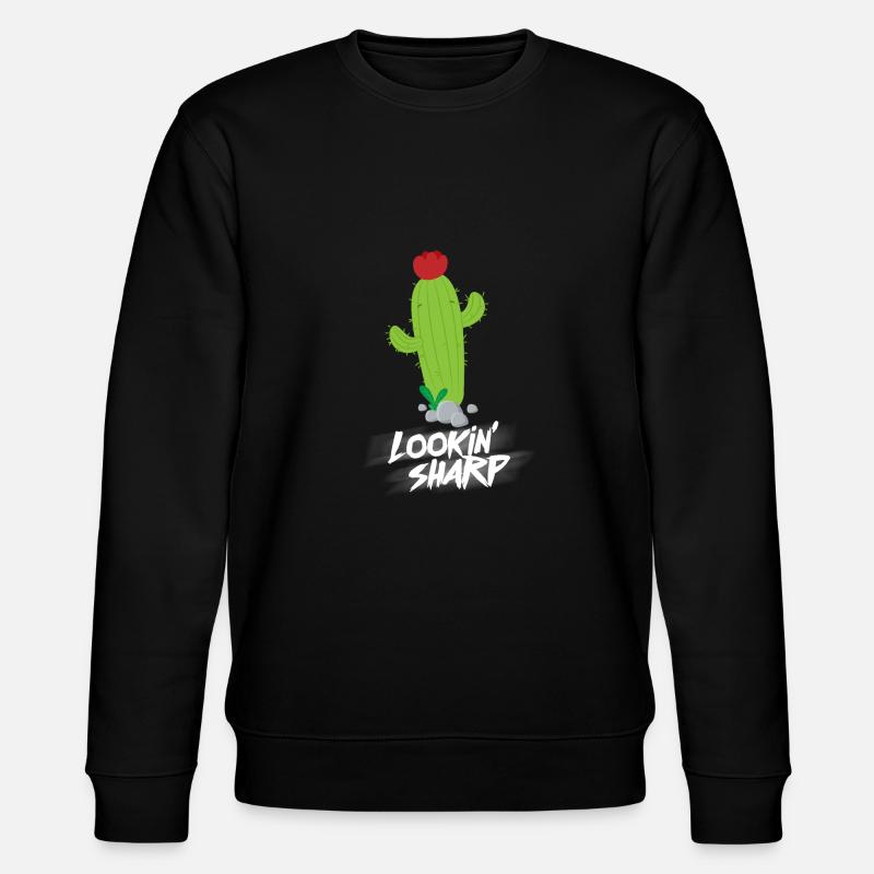 Lustig Kaktus Humor Pflanze Witz Geschenk Idee - Stanley/Stella Unisex Bio-Sweatshirt CHANGER - Schwarz