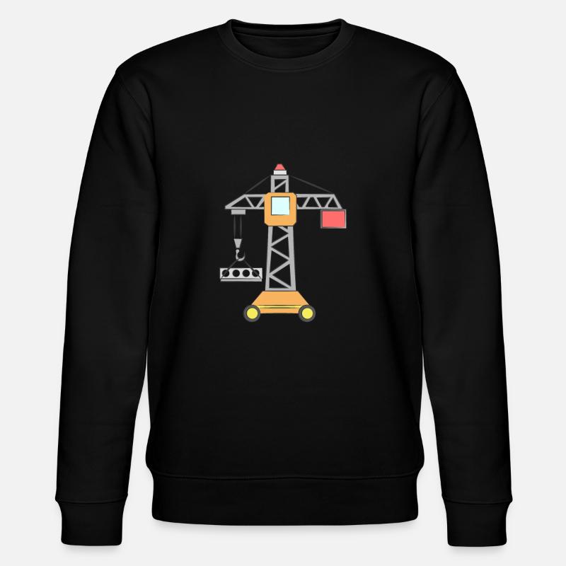 Kran Kinder Baustelle - Stanley/Stella Unisex Bio-Sweatshirt CHANGER  - Schwarz