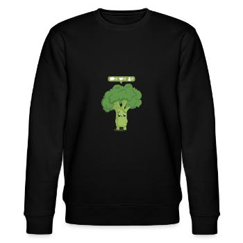 Brokkoli in Social Media - Stanley/Stella Unisex Bio-Sweatshirt CHANGER  - Schwarz - Vorne - Nik (191cm) & Marisol (170cm)