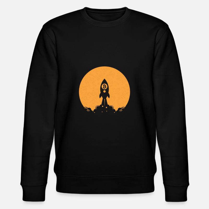 Bitcoin cryptocurrency crypto rocket - Stanley/Stella CHANGER Unisex Organic Sweatshirt - black