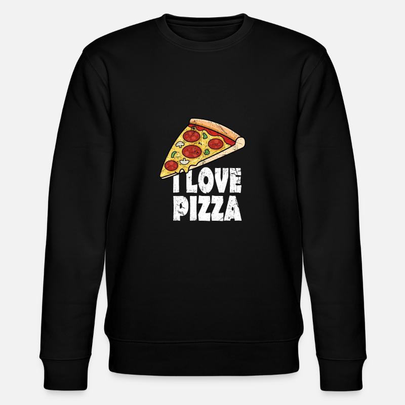 I Love Pizza mit Grunge-Effekt - Stanley/Stella Unisex Bio-Sweatshirt CHANGER - Schwarz