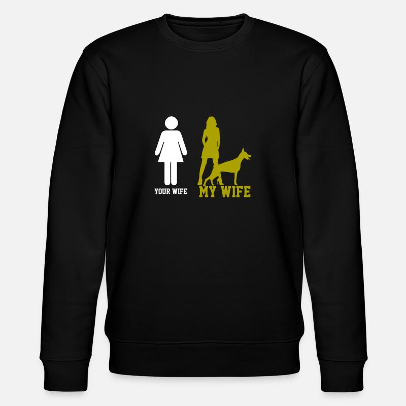 Dobermann Frau Herrchen - Stanley/Stella Unisex Bio-Sweatshirt CHANGER  - Schwarz