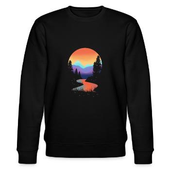 Berge Berg Natur Wandern Bergsteigen Geschenk - Stanley/Stella Unisex Bio-Sweatshirt CHANGER  - Schwarz - Vorne - Nik (191cm) & Marisol (170cm)
