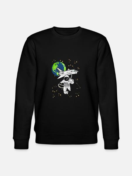 Astronaut mit Spaceshuttle im Weltall - Stanley/Stella Unisex Bio-Sweatshirt CHANGER  - Schwarz