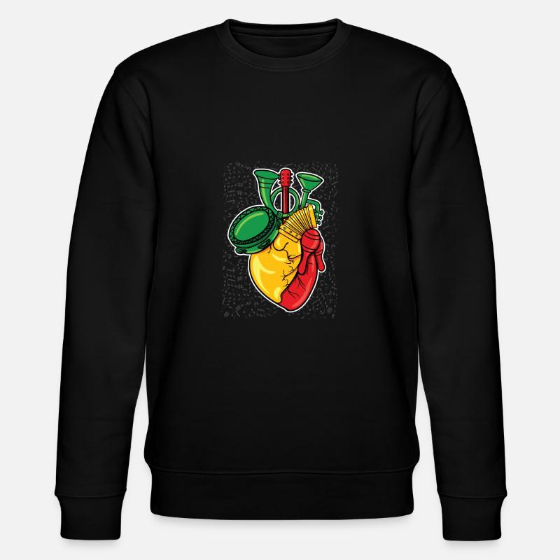 Reggae Rasta Rastafari Musikinstrumente Geschenk - Stanley/Stella Unisex Bio-Sweatshirt CHANGER  - Schwarz