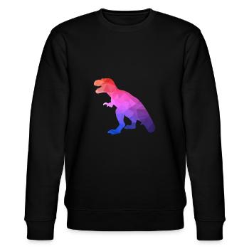 Geometrisches Tier Geometric Dino Dinosaurier - Stanley/Stella Unisex Bio-Sweatshirt CHANGER  - Schwarz - Vorne - Nik (191cm) & Marisol (170cm)