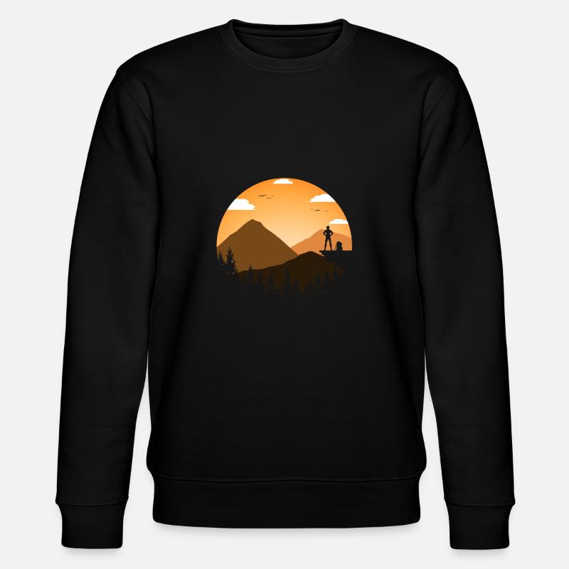 Sunrise mountains forest - Stanley/Stella CHANGER Unisex Organic Sweatshirt - black