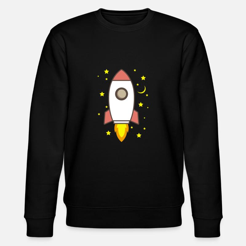 Rakete in der Nacht - Stanley/Stella Unisex Bio-Sweatshirt CHANGER  - Schwarz