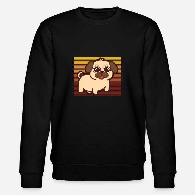 Mops Hund Welpe Welpe - Stanley/Stella Unisex Bio-Sweatshirt CHANGER  - Schwarz