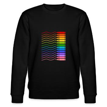Crayons colorés - Sweat bio CHANGER Stanley/Stella Unisexe - noir - Devant - Nik (191cm) & Marisol (170cm)