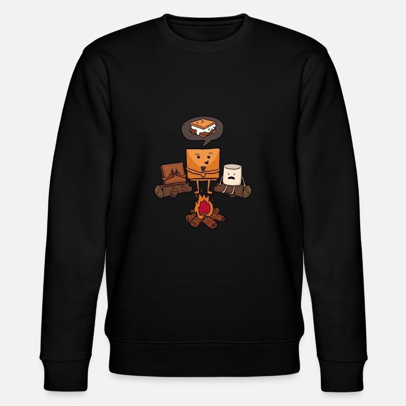 Campfire Marchmallow Biscuit Chocolate Gift - Stanley/Stella CHANGER Unisex Organic Sweatshirt - black