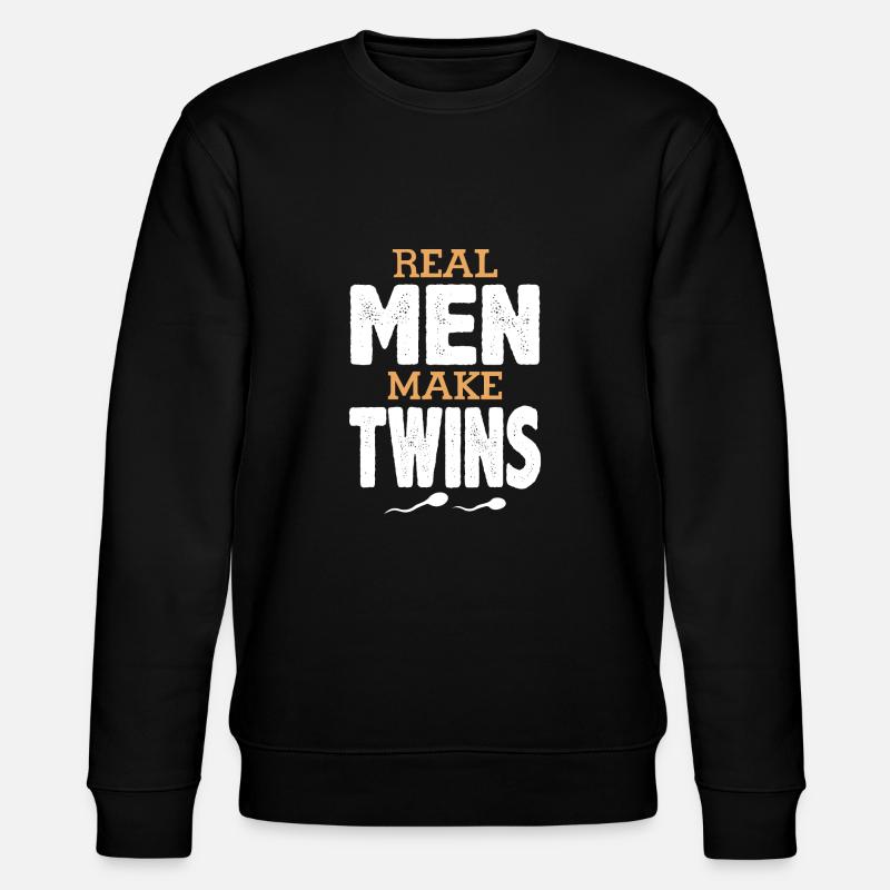 Real men make twins - Stanley/Stella CHANGER Unisex Organic Sweatshirt - black
