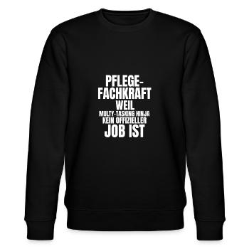 Ambulante Pflege T-Shirt Frauen Krankenpfleger - Stanley/Stella Unisex Bio-Sweatshirt CHANGER  - Schwarz - Vorne - Nik (191cm) & Marisol (170cm)